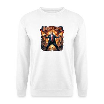 Apocalyptic leader in the firelight - Unisex Sweatshirt - white - Front