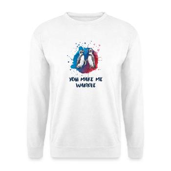 Tu me fais wadincher - Chemise mignonne Penguin Love - Sweat-shirt Unisexe - blanc - Devant