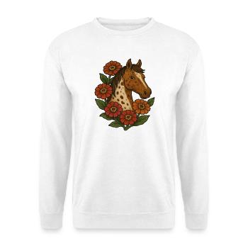 Floral Horse Portrait - Unisex Sweatshirt - white - Front