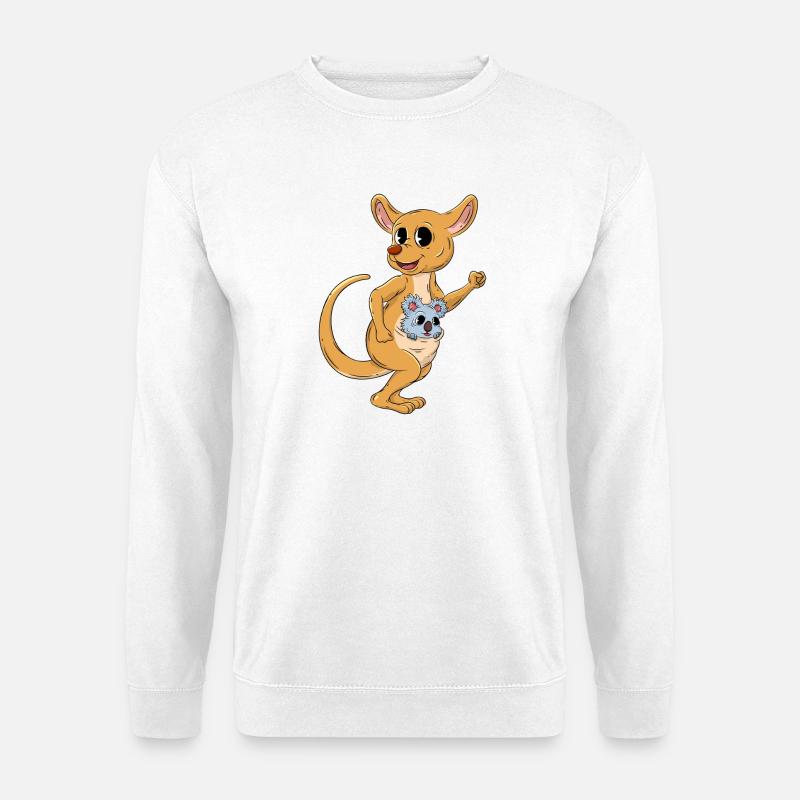 Känguru mit Koala Baby  - Unisex Pullover - Weiß