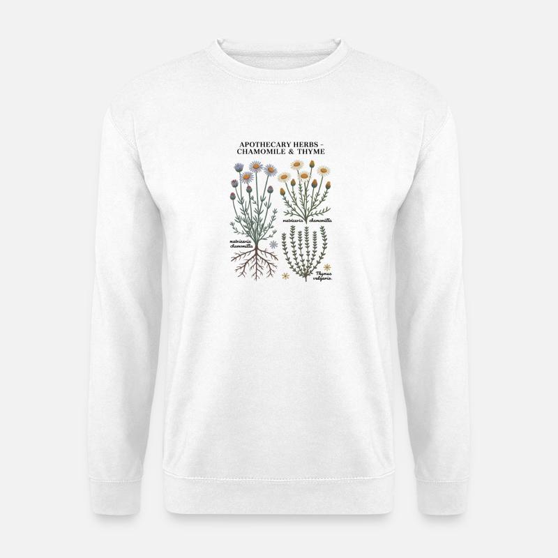 Apothecary Herbs – Kamille & Thymian - Unisex Pullover - Weiß