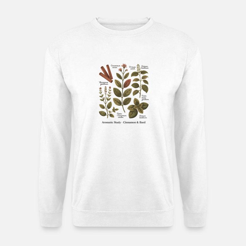 Aromatic Study – Cinnamon & Basil - Unisex Sweatshirt - white