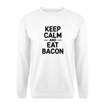 Keep Calm and Eat Bacon - Unisex Sweatshirt - white - Front