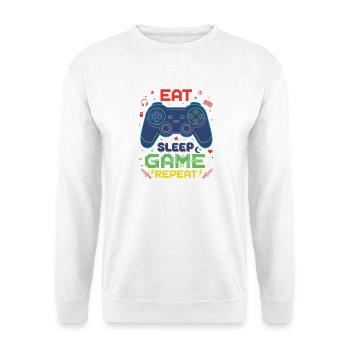 Manette Neon Eat Sleep Game Repeat - Sweat-shirt Unisexe - blanc - Devant