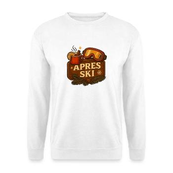 Après ski - mulled wine & ski goggles - Unisex Sweatshirt - white - Front