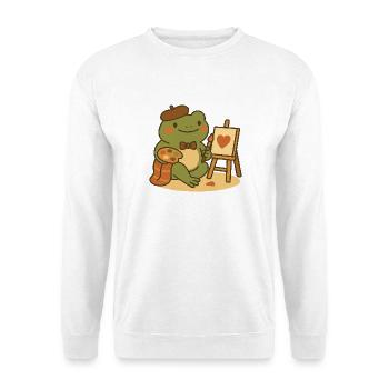 Painter Frog – Creative & Heartfelt - Unisex Sweatshirt - white - Front