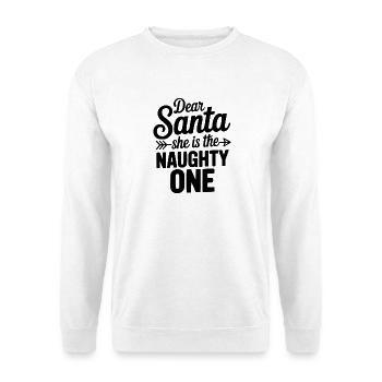 Lieber Weihnachtsmann, sie ist die Unartige. - Unisex Pullover - Weiß - Vorne