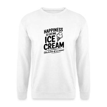 Glück ist Sahne essen - Unisex Pullover - Weiß - Vorne