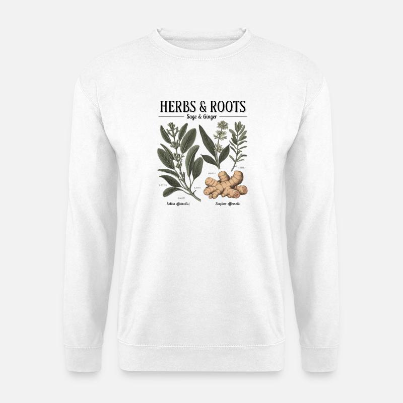 Herbs & Roots – Salbei & Ingwer - Unisex Pullover - Weiß