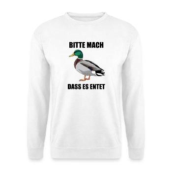 Canard s’il vous plaît Make It Duck en disant des canards drôles - Sweat-shirt Unisexe - blanc - Devant