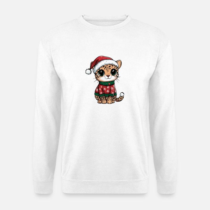Leopard Weihnachten - Unisex Pullover - Weiß