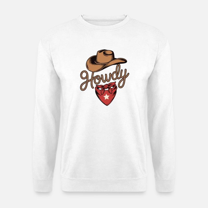 Howdy Cowboy - Western Rope Design - Unisex Pullover - Weiß