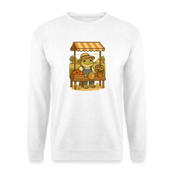Frog at the Market Stand – Cottagecore Frog - Unisex Sweatshirt - white - Front