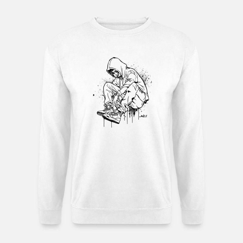 Silhouette Kapuzenpullover Graffiti - Unisex Pullover - Weiß