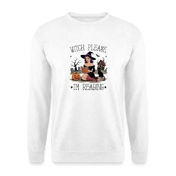 Hexe liest von Pumpkin Glow - Unisex Pullover - Weiß - Vorne
