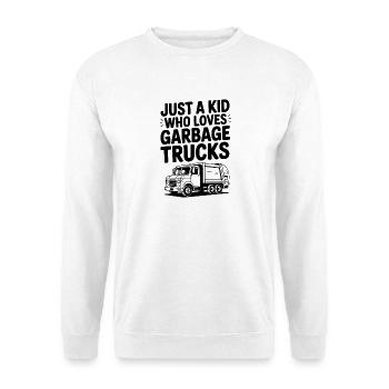 Nur ein Kind, das Müllwagen liebt - Unisex Pullover - Weiß - Vorne - Alina (178cm) & Michal (187cm)