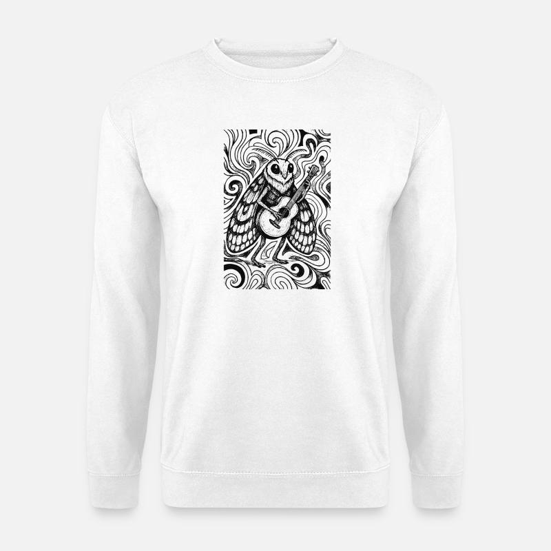 Zikade mit Gitarre Psychedelisch - Unisex Pullover - Weiß