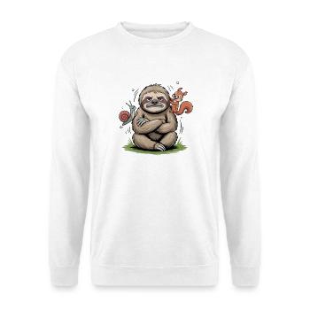 Confident sloth with companion friends - Unisex Sweatshirt - white - Front
