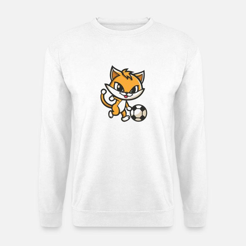 Fuchs Fußball Cartoon - Unisex Pullover - Weiß