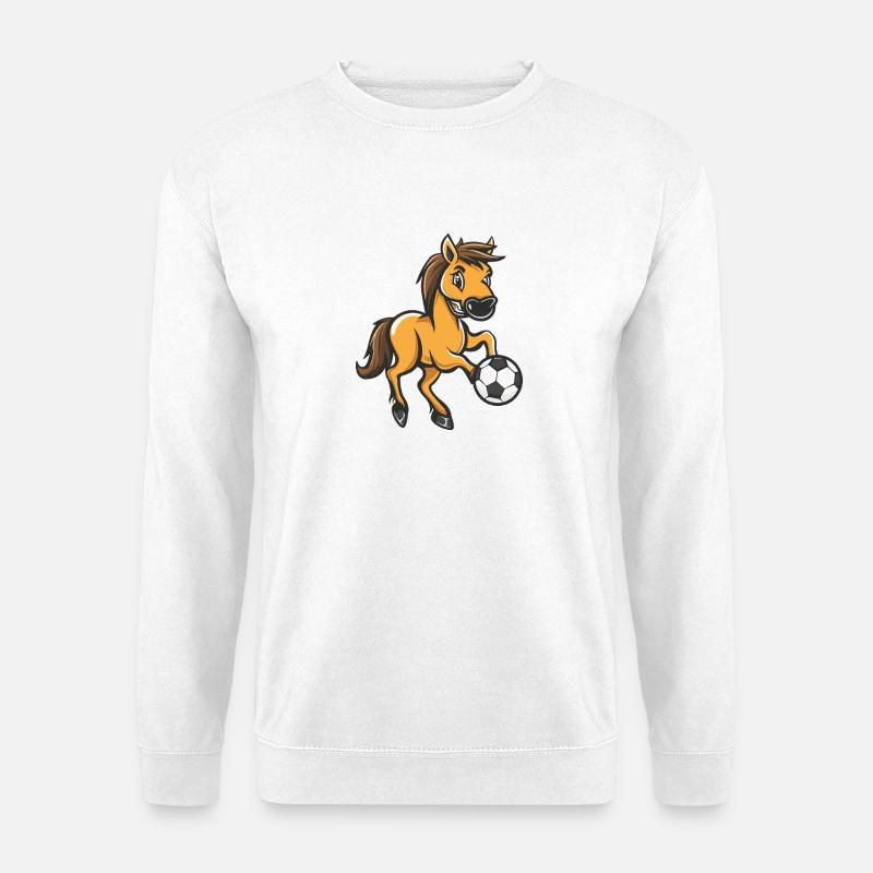 Pferd Fuball - Unisex Pullover - Weiß
