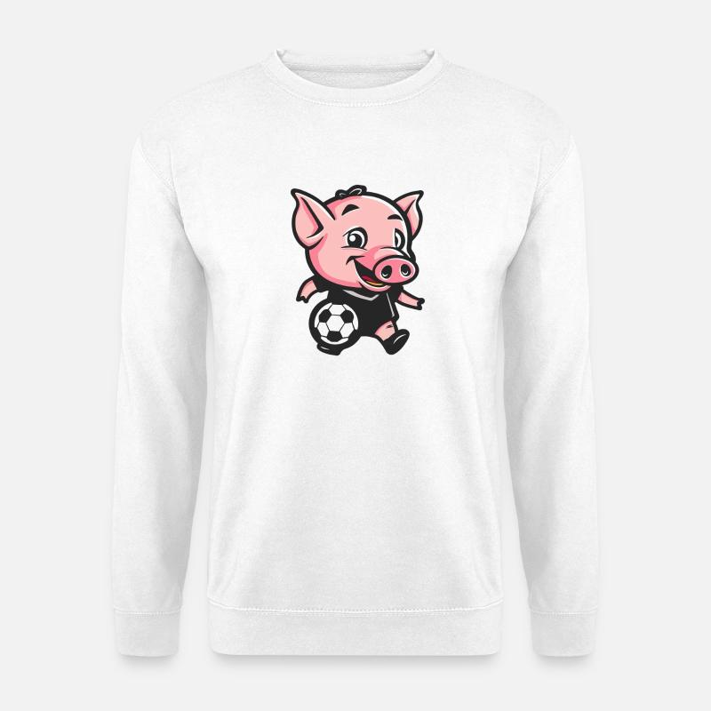 Fußballschwein Cartoon - Unisex Pullover - Weiß
