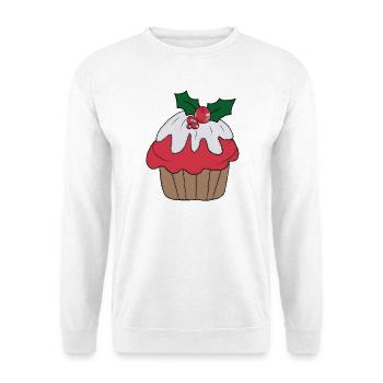 Weihnachtsmuffin - Unisex Pullover - Weiß - Vorne - Alina (178cm) & Michal (187cm)