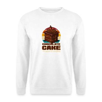 Kuchen Schoko kuchen Geschenk - Unisex Pullover - Weiß - Vorne - Alina (178cm) & Michal (187cm)