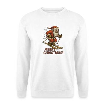 Ski Santa Claus with sunglasses and saying - Unisex Sweatshirt - white - Front
