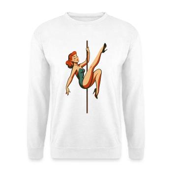 Pole Dance Pole Dancer Redhead Retro 50s - Unisex Sweatshirt - white - Front