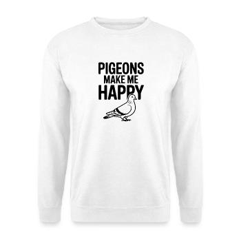 Tauben machen mich glücklich - Unisex Pullover - Weiß - Vorne