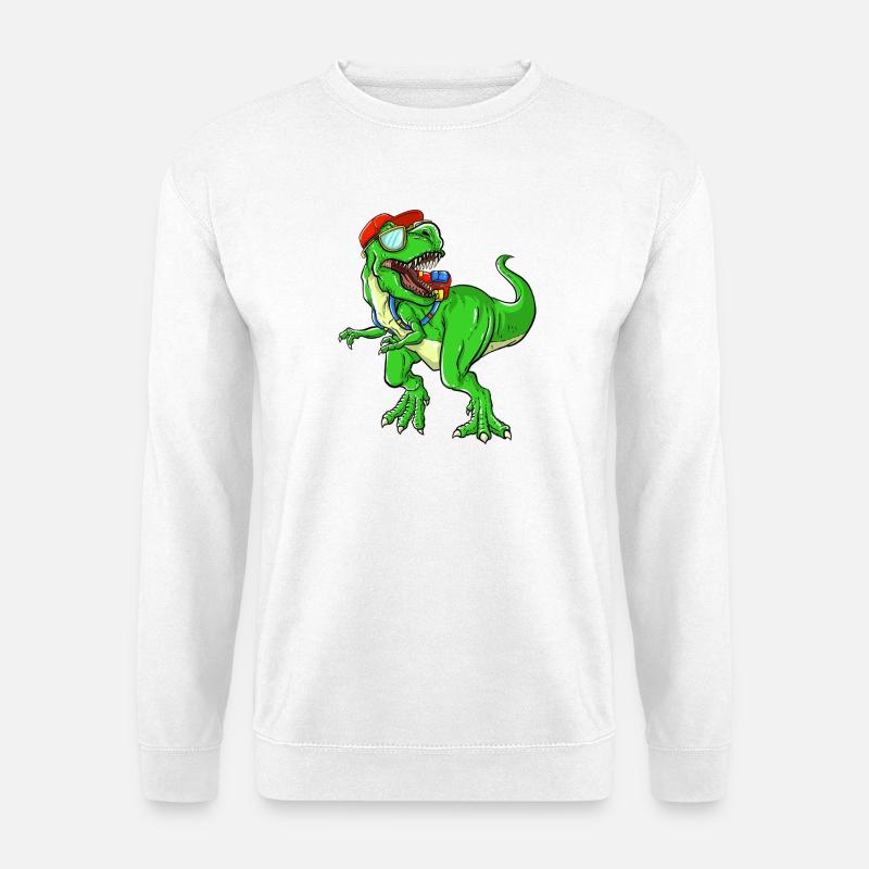 Brüllender Schulanfangs-Dinosaurier für Kinder - Unisex Pullover - Weiß