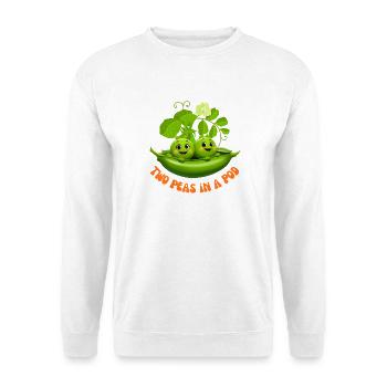 Funny Cute Twins Two Peas in a Pod  - Unisex Sweatshirt - white - Front