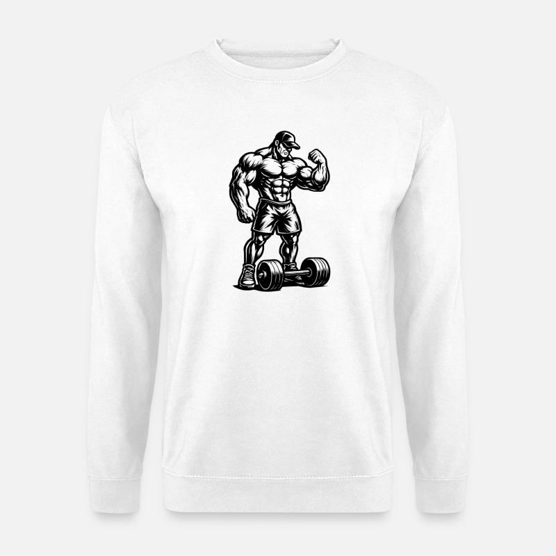 Mitternachts-Ironlift-Silhouette - Unisex Pullover - Weiß
