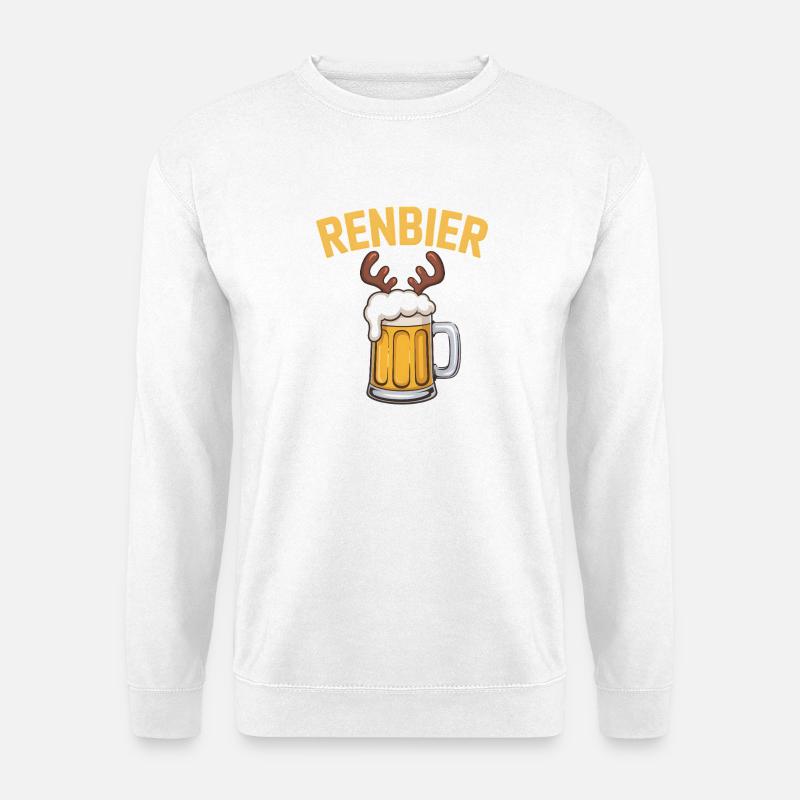 Renbier Bier mit Geweih - Unisex Pullover - Weiß