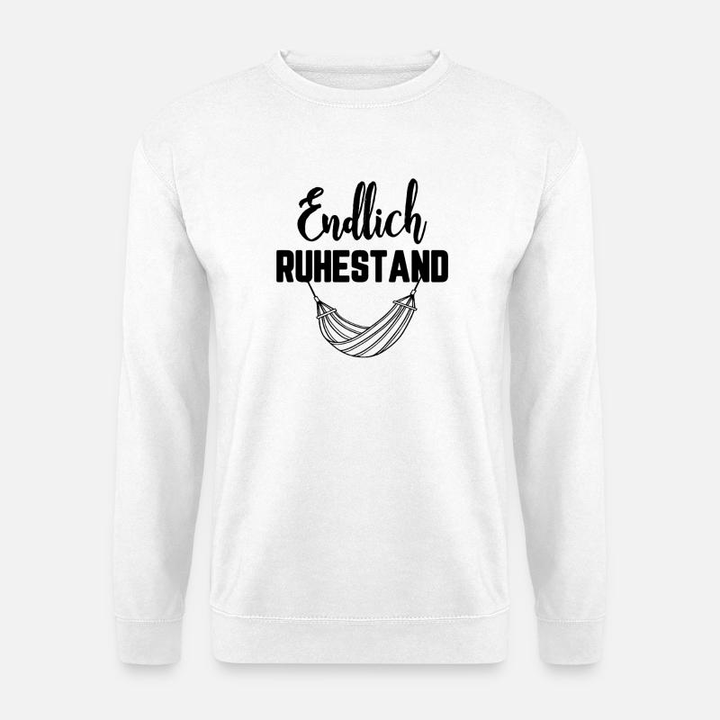 Endlich Ruhestand / Rente, Hängematte - Unisex Pullover - Weiß