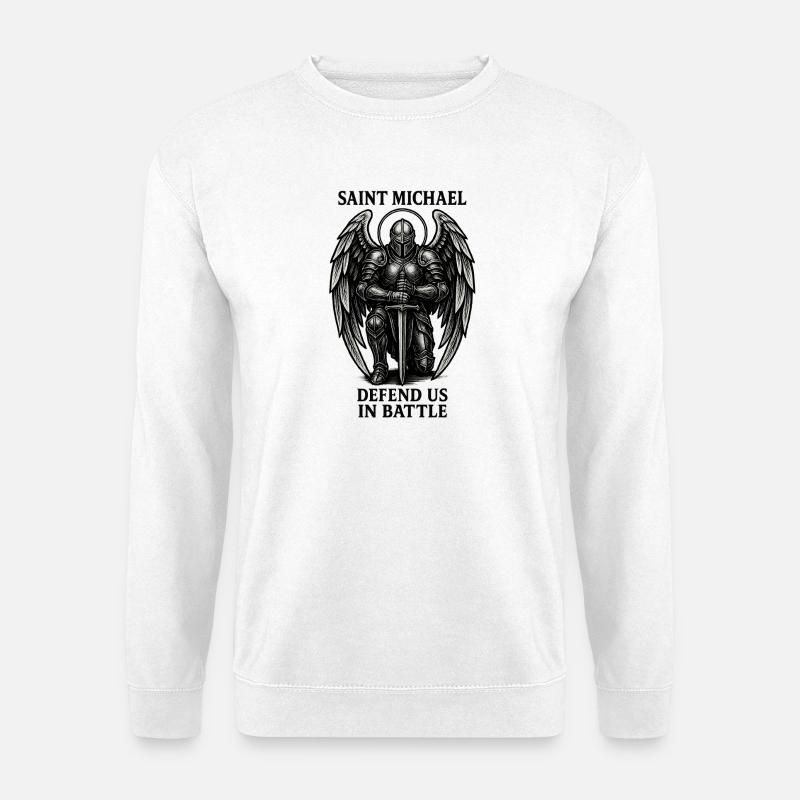 Sankt Michael Ritter des Lichts - Unisex Pullover - Weiß