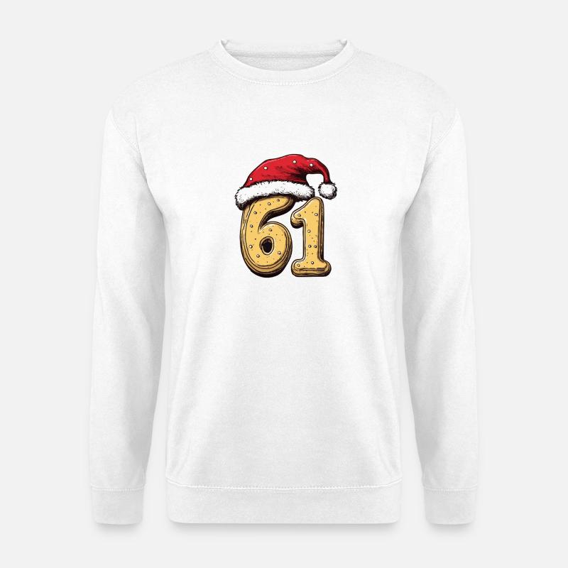 61 Zahl Keks Weihnachten - Unisex Pullover - Weiß