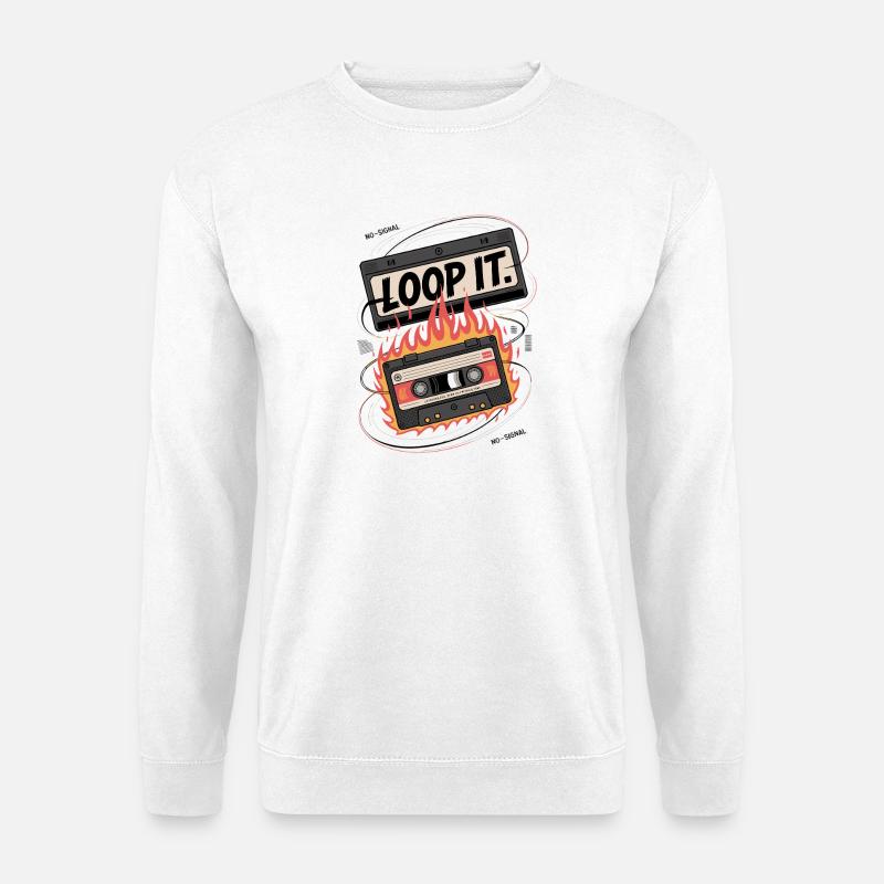 Loop It Flames Cassette - Unisex Sweatshirt - white