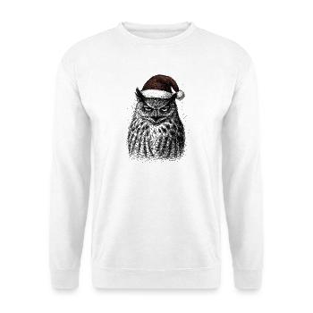 Tired Christmas Owl - Unisex Sweatshirt - white - Front
