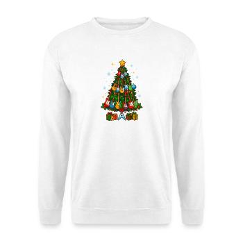 Regenbogen Gitarre Weihnachtsbaum, Musikliebhaber - Unisex Pullover - Weiß - Vorne