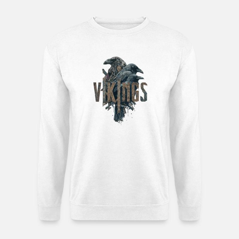 Odin-Crows-Vikings-Sword-Edda - Unisex Sweatshirt - white