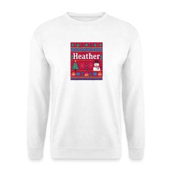 Festive Name Heather Ugly Chrismas Style, Xmas  - Unisex Sweatshirt - white - Front