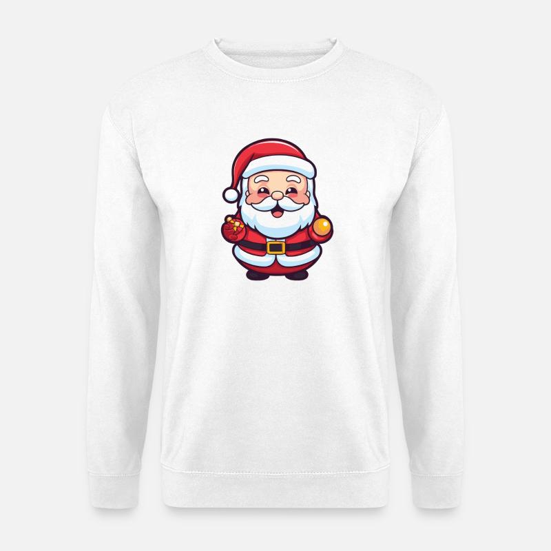 Weihnachtsmann Comic Weihnachten - Unisex Pullover - Weiß