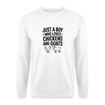 Just a Boy Who Loves Chickens and Goats - Unisex Sweatshirt - white - Front