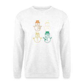 Weihnachtsmann Schneemann Weihnachten - Unisex Pullover - Weiß - Vorne