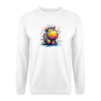 Colorful Drop Hippo Design - Unisex Sweatshirt - white - Front
