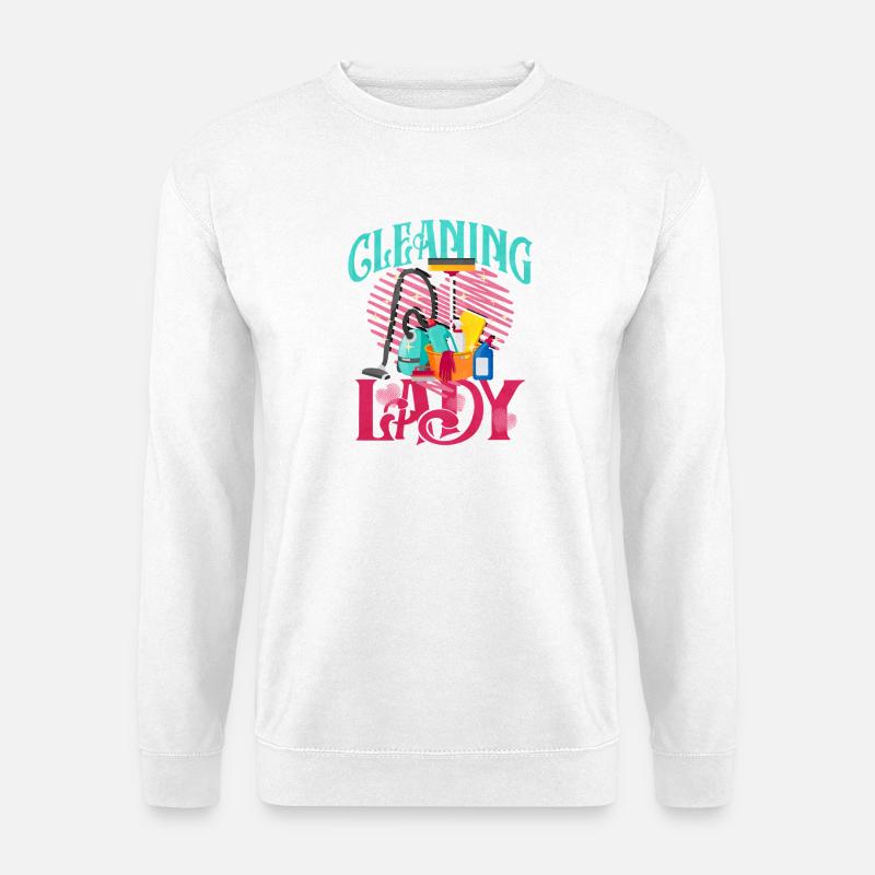 Putzheldin Retro Motiv Reinigung - Unisex Pullover - Weiß
