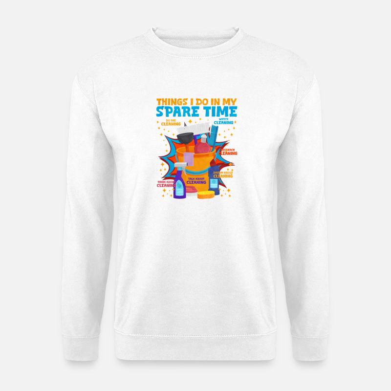 Reinigung Humordesign - Unisex Pullover - Weiß