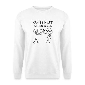 Coffee helps against everything stick figure - Unisex Sweatshirt - white - Front