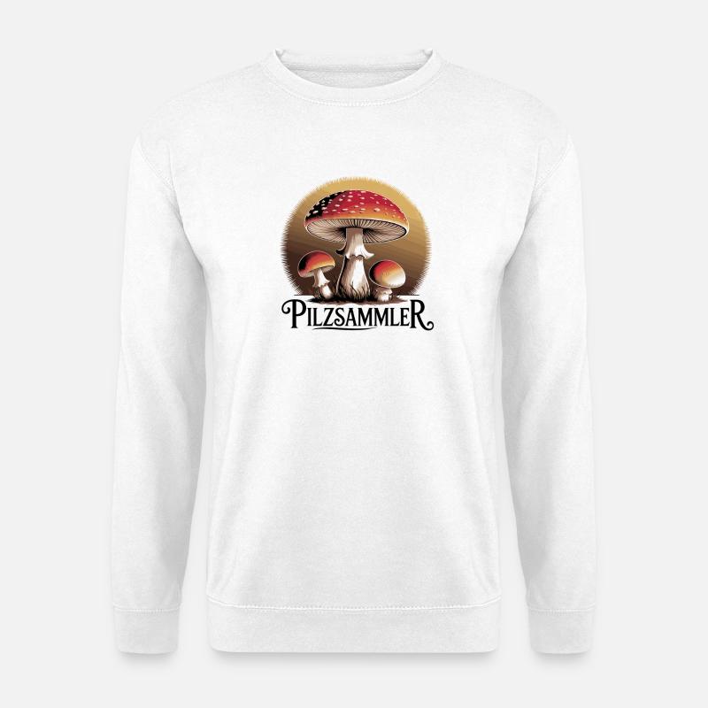 Mystische Fliegenpilze im Mondlicht - Unisex Pullover - Weiß